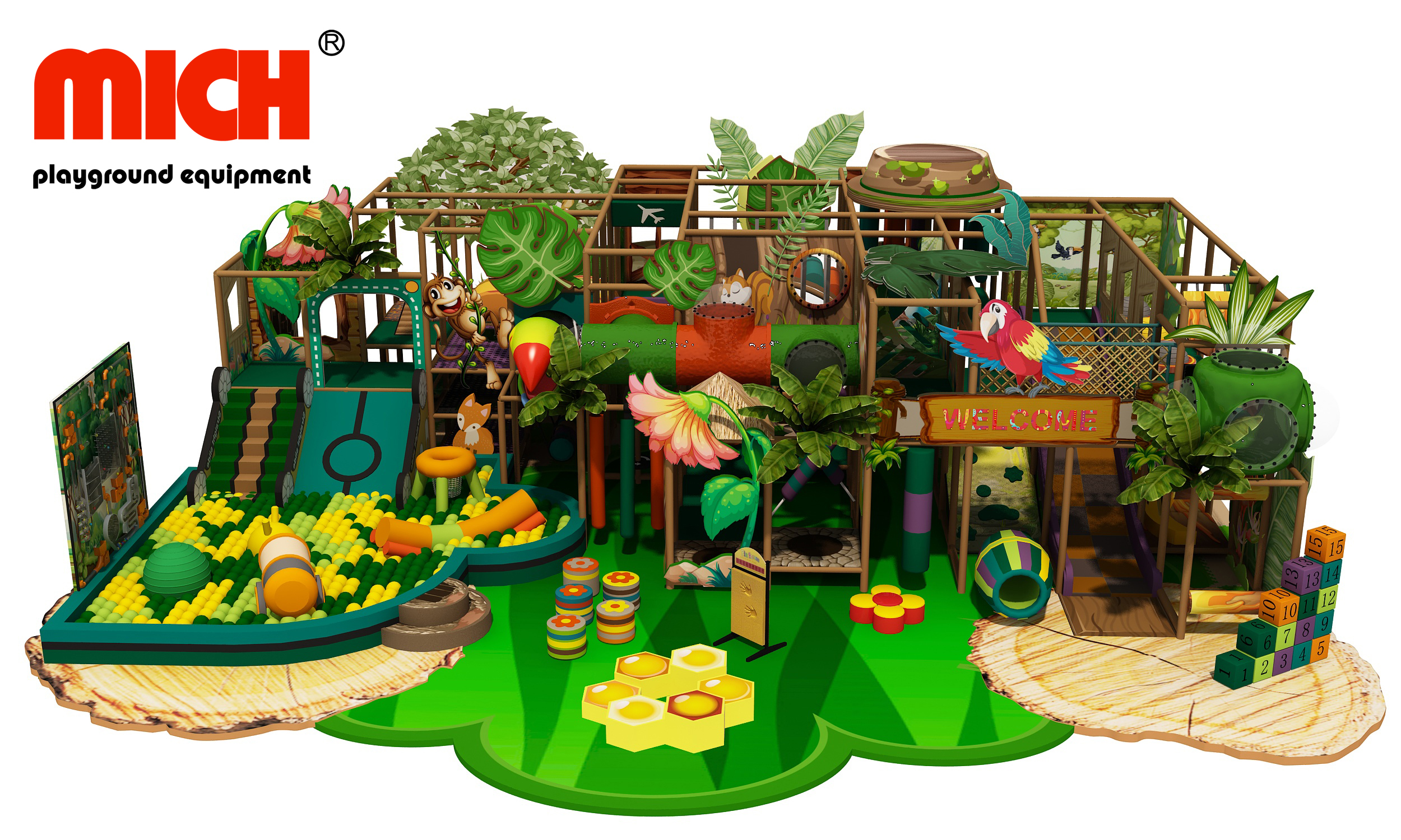 Large Indoor Jungle-themed Children's Play Center