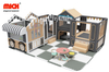 Small Kids Indoor Playground Set with Building Block Wall, Trampoline, Soft Play