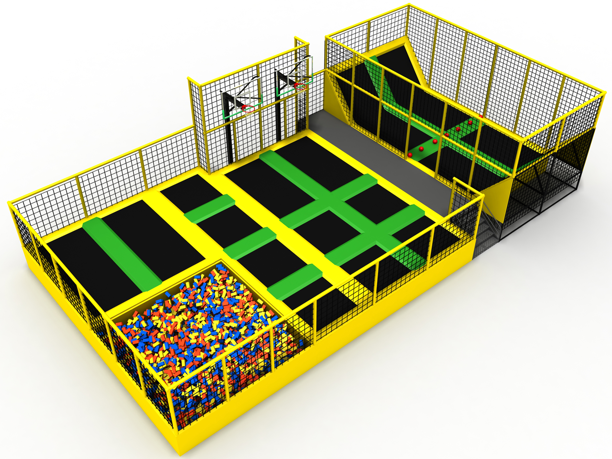 What are the amazing trampoline stunts in the trampoline park?