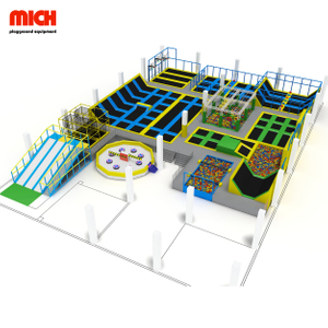 Colorful large kids and adults commercial indoor trampoline park
