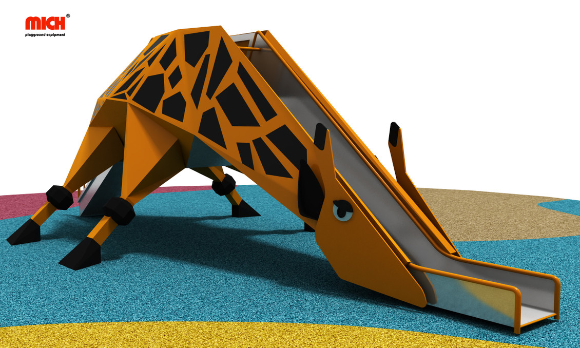Outdoor Giraffe Stainless Steel Slides with Ladder