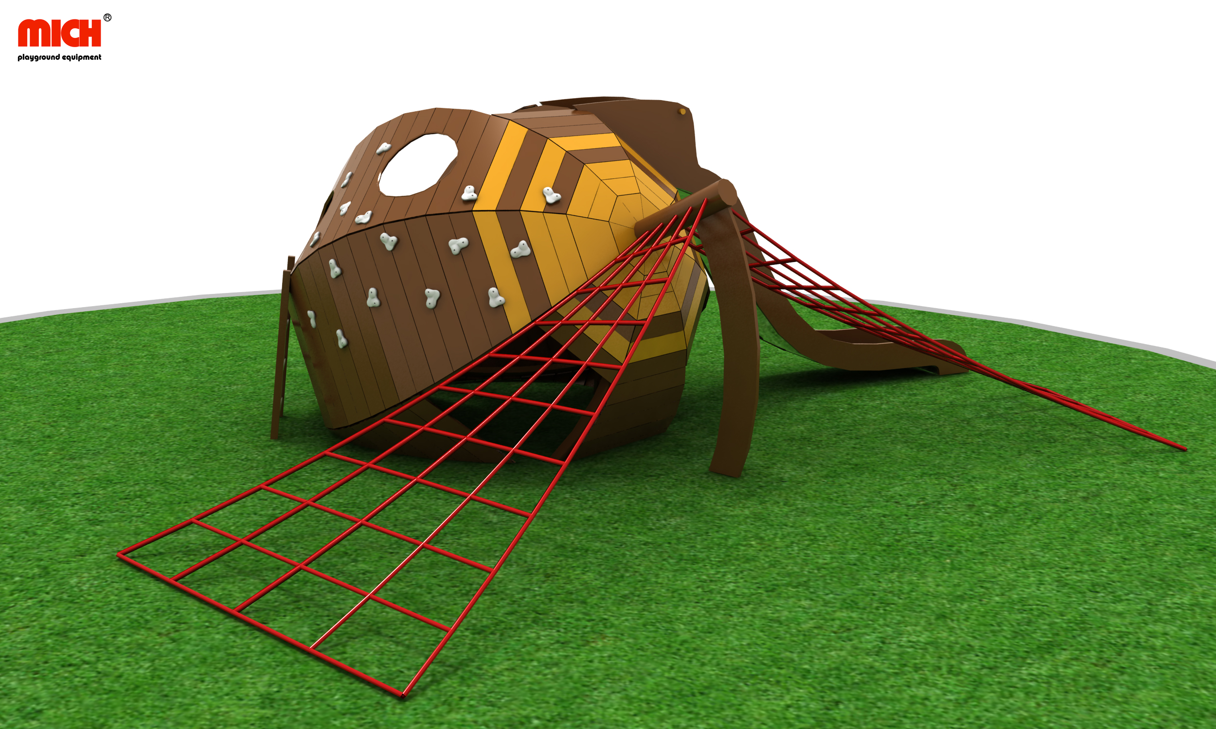 Kids Wooden Dome Climbing Frame with Slides