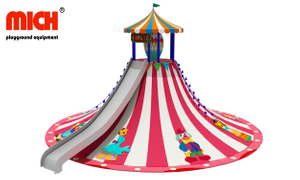 Circus Themed Kids Outdoor Climbing Structure with Slides
