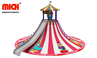 Circus Themed Kids Outdoor Climbing Structure with Slides