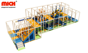 Two Floors Small Fitness Ninja Park with Bright Color for Children