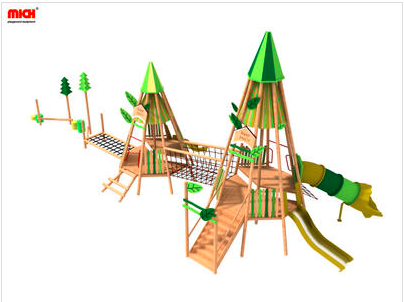 Why do children like this outdoor play set with climbing structure and slides？