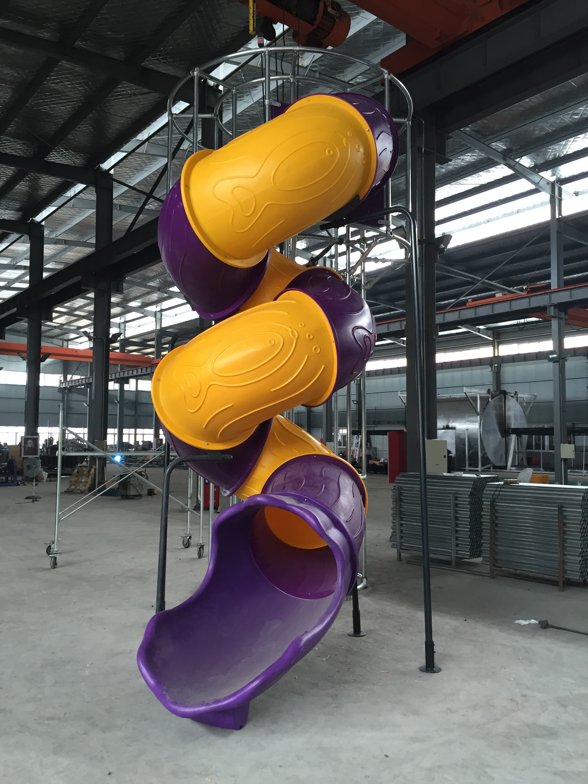 china indoor playground Plastic tube spiral Slides