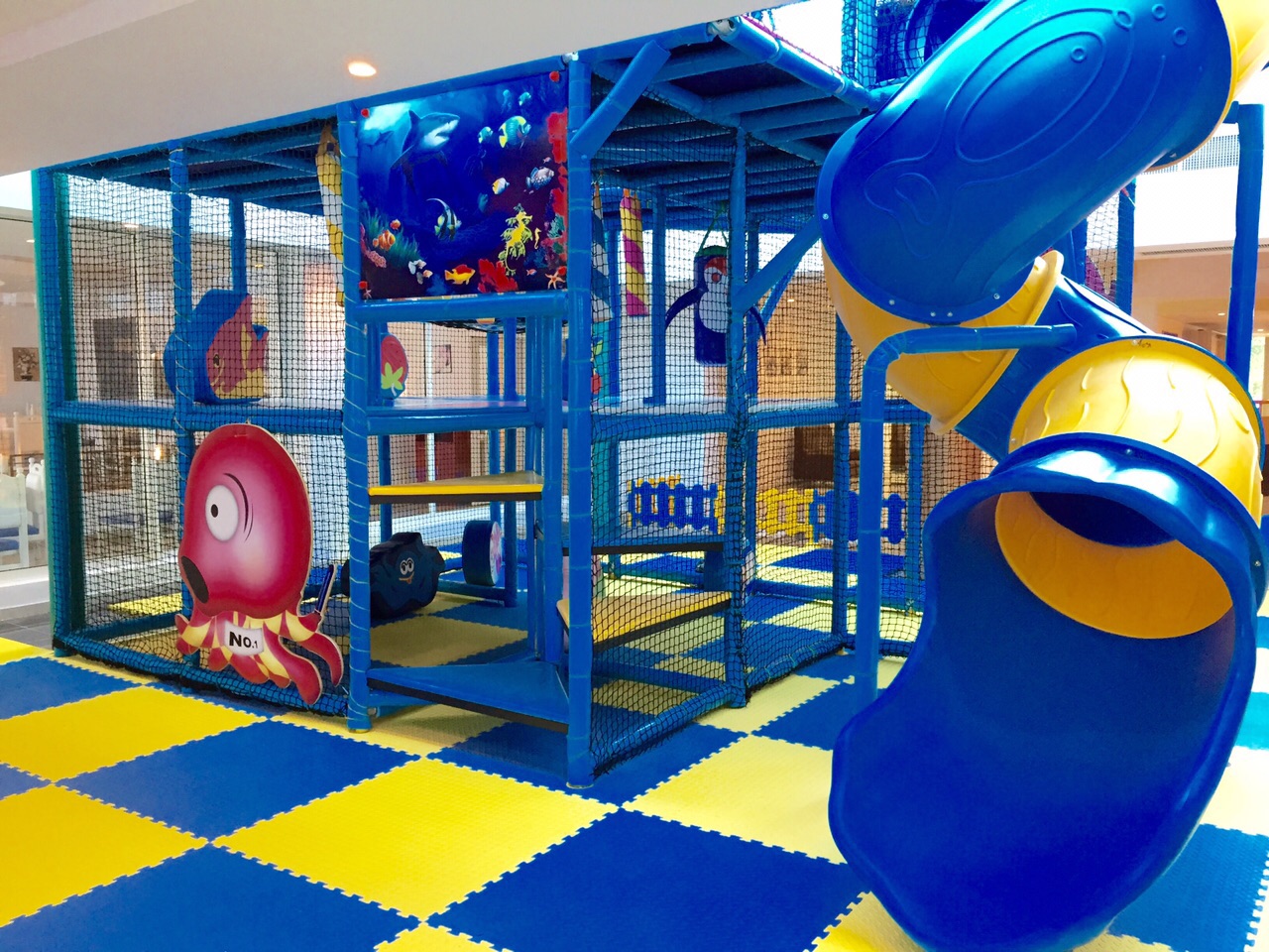 Blue Shark Themed Kids Soft Play Area