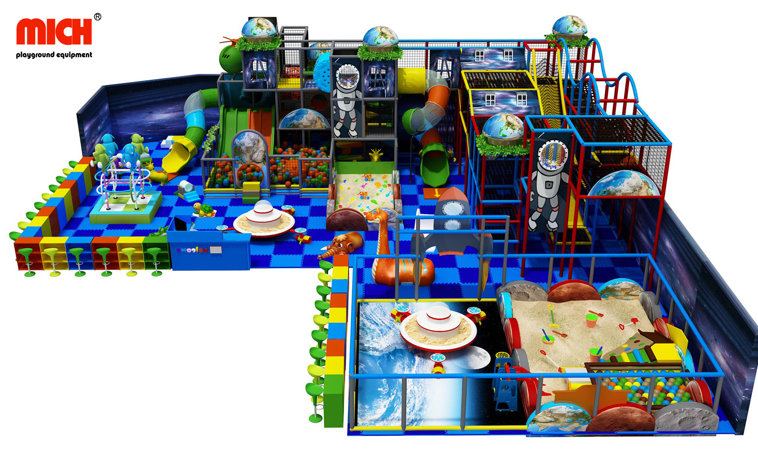 Space Themed Toddler Indoor Soft Playground