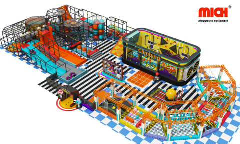  Bright Color Big Indoor Kids Park with Funny Ninja Course