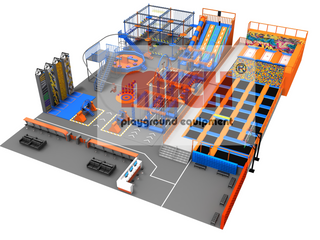 Mich 2024 large indoor integrative ninja trapoline park