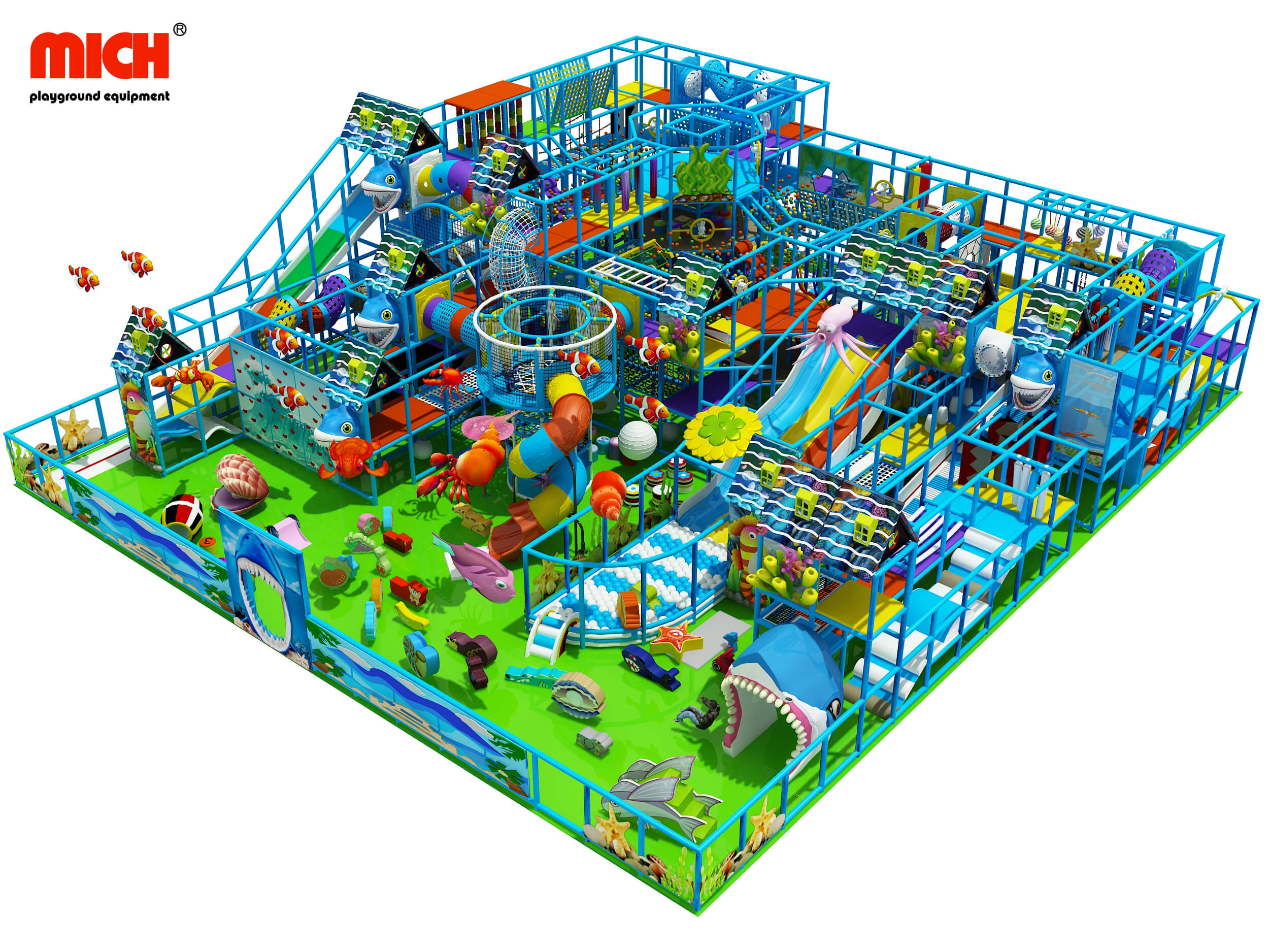Blue Ocean Themed Toddler Soft Play Area
