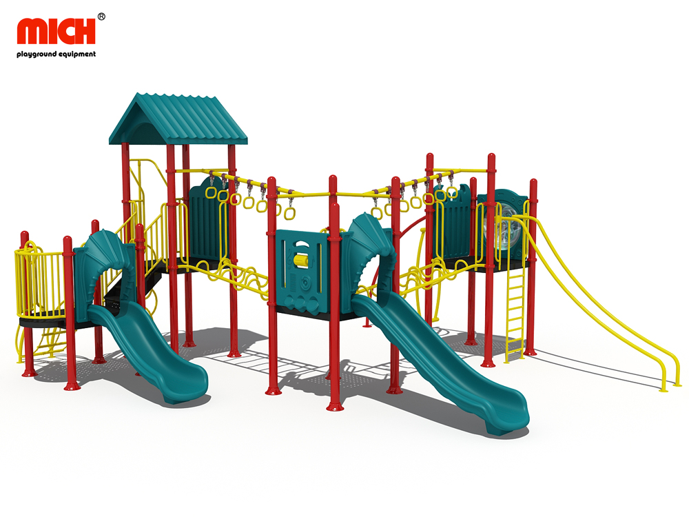 What are the common types of outdoor playground equipment?