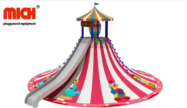 Circus Themed Kids Outdoor Climbing Structure with Slides
